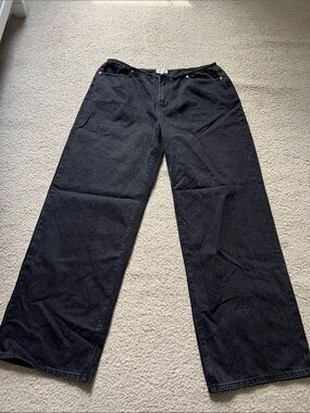 superdown Black High-Rise Wide Leg Jeans